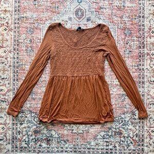American Eagle Outfitters Rust Long Sleeve Top
